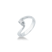 Anello solitario in oro bianco 18 kt con diamante 0.03 ct VS G – Raffinata semplicità firmata Idee Preziose - IP.AK18B/16D